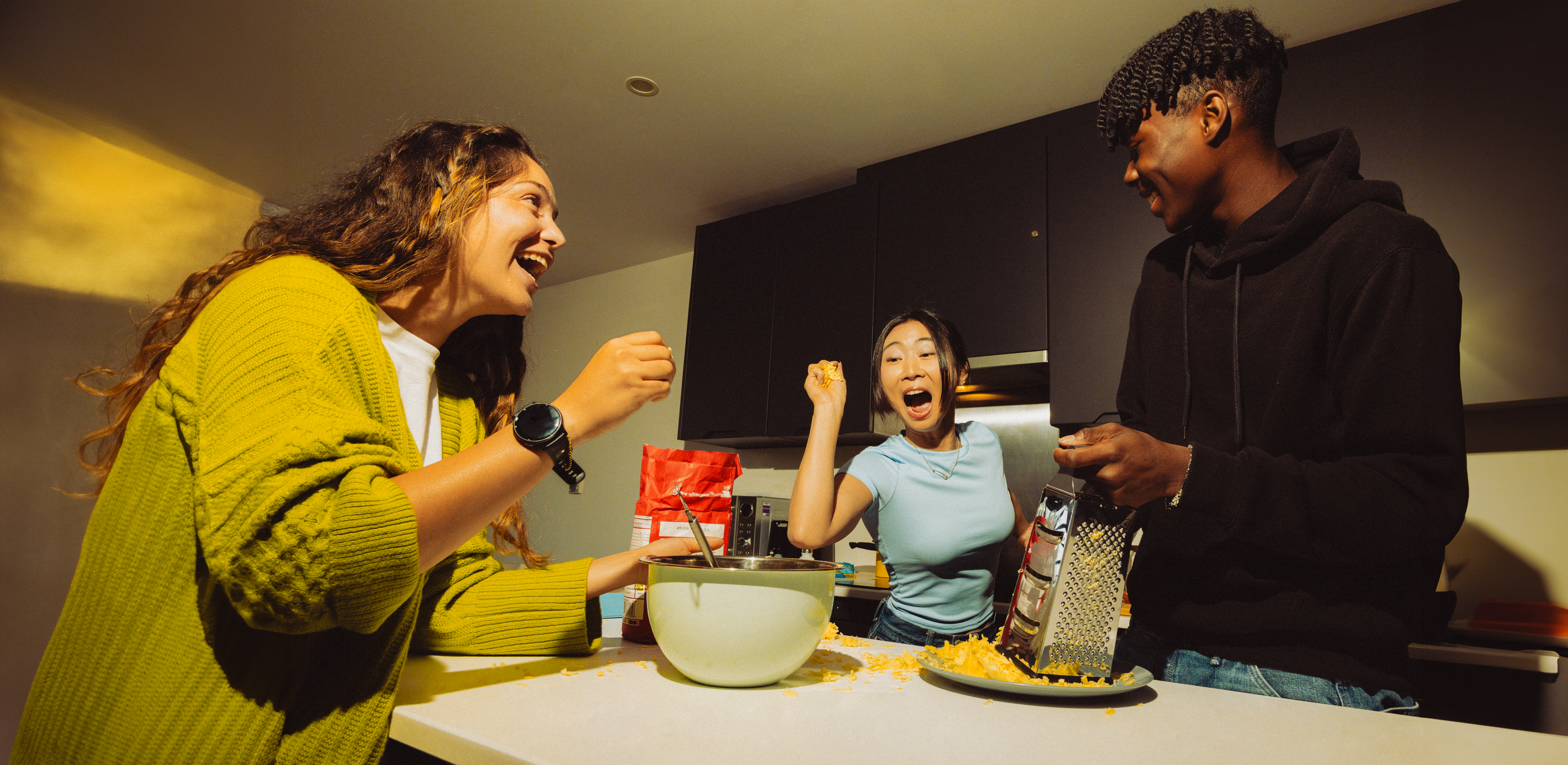 Students in a Shared Kitchen cooking