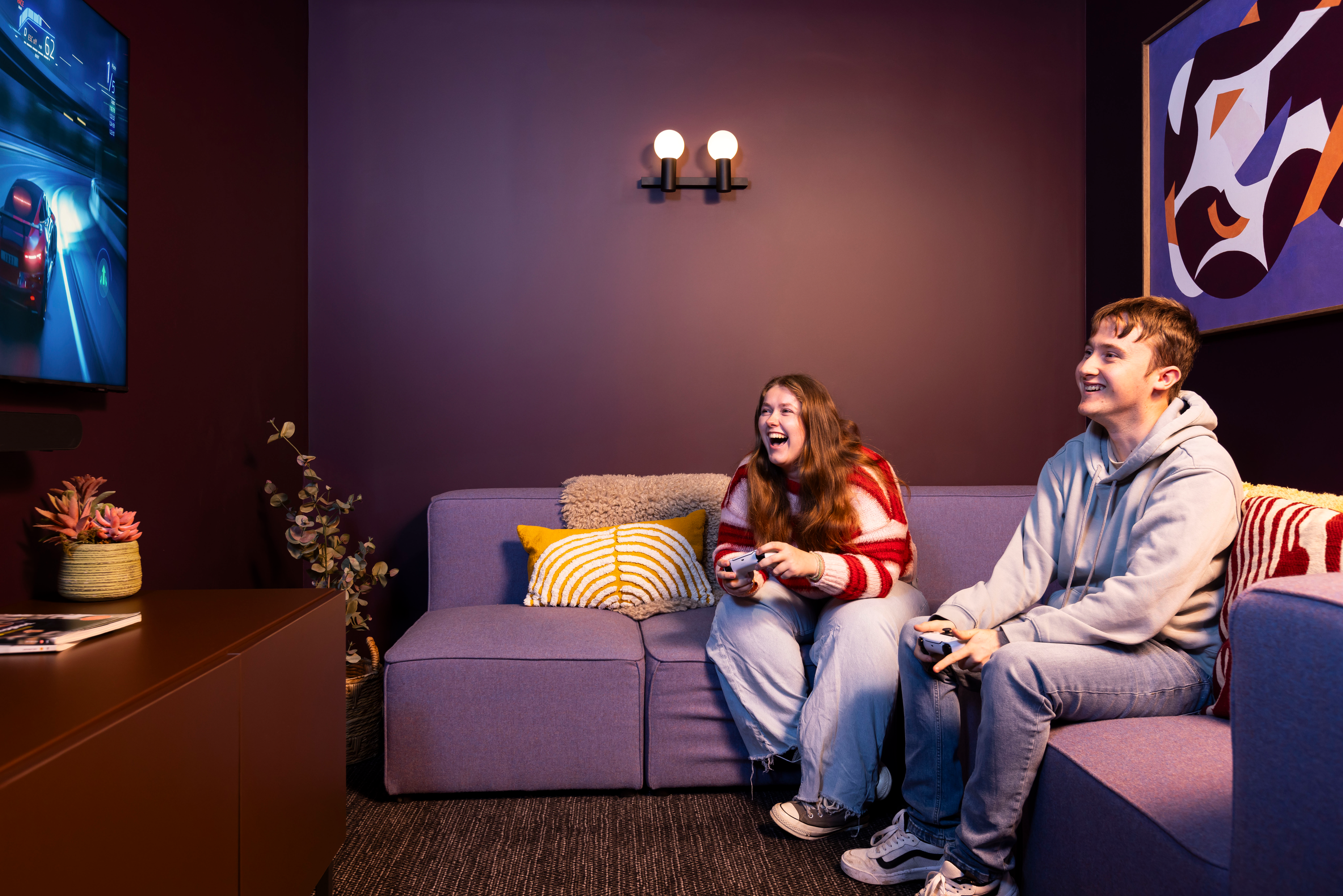 Students in the Games Room