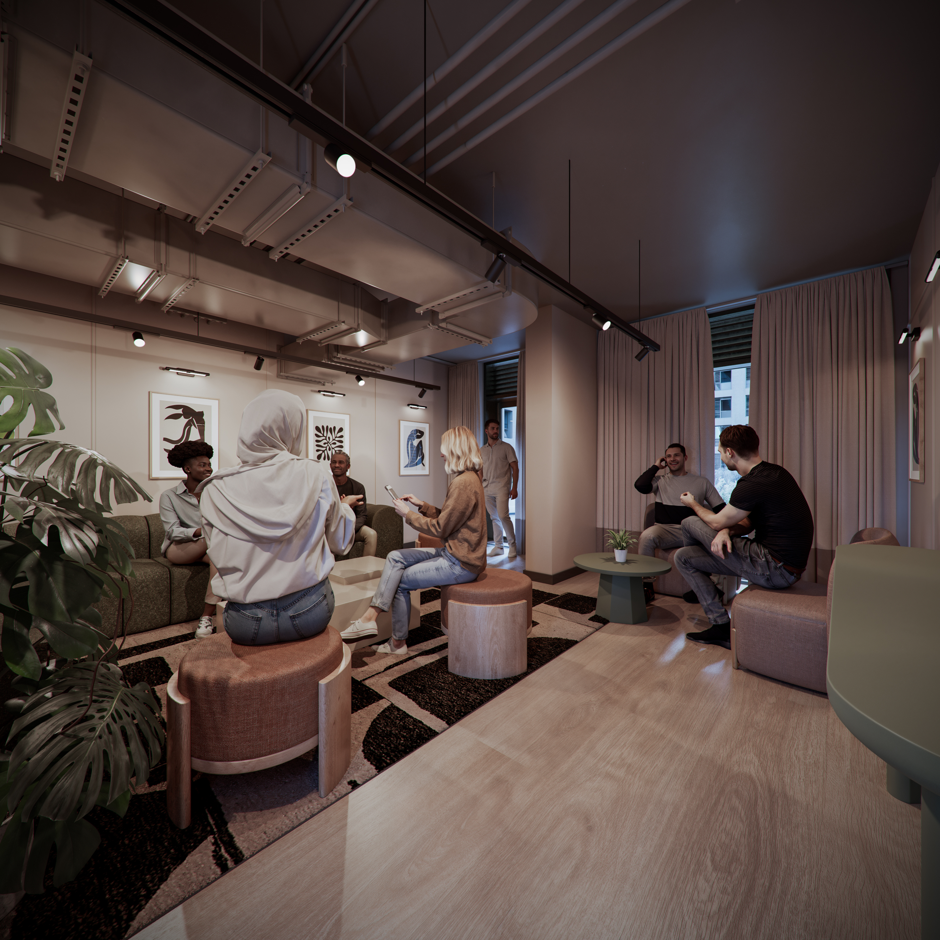 CGI of Alexander Quay's Lounge