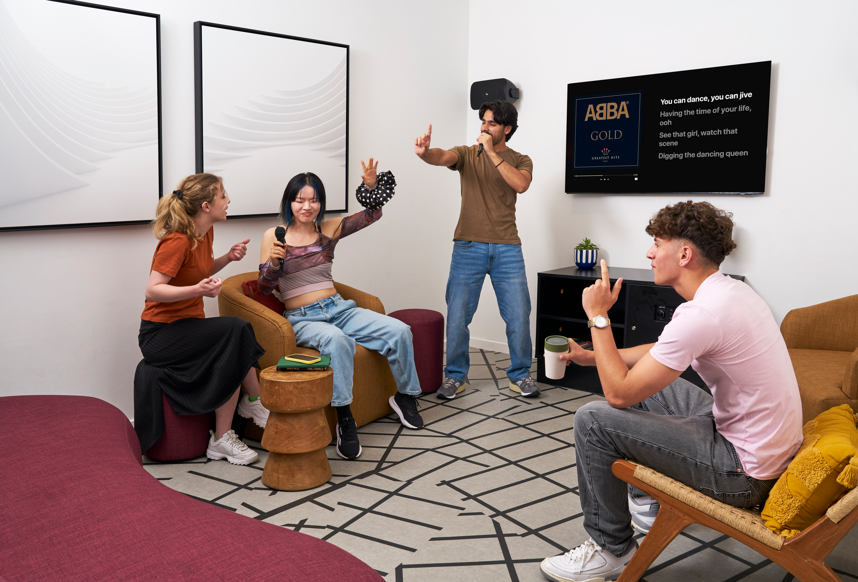 Students in the Karaoke Room