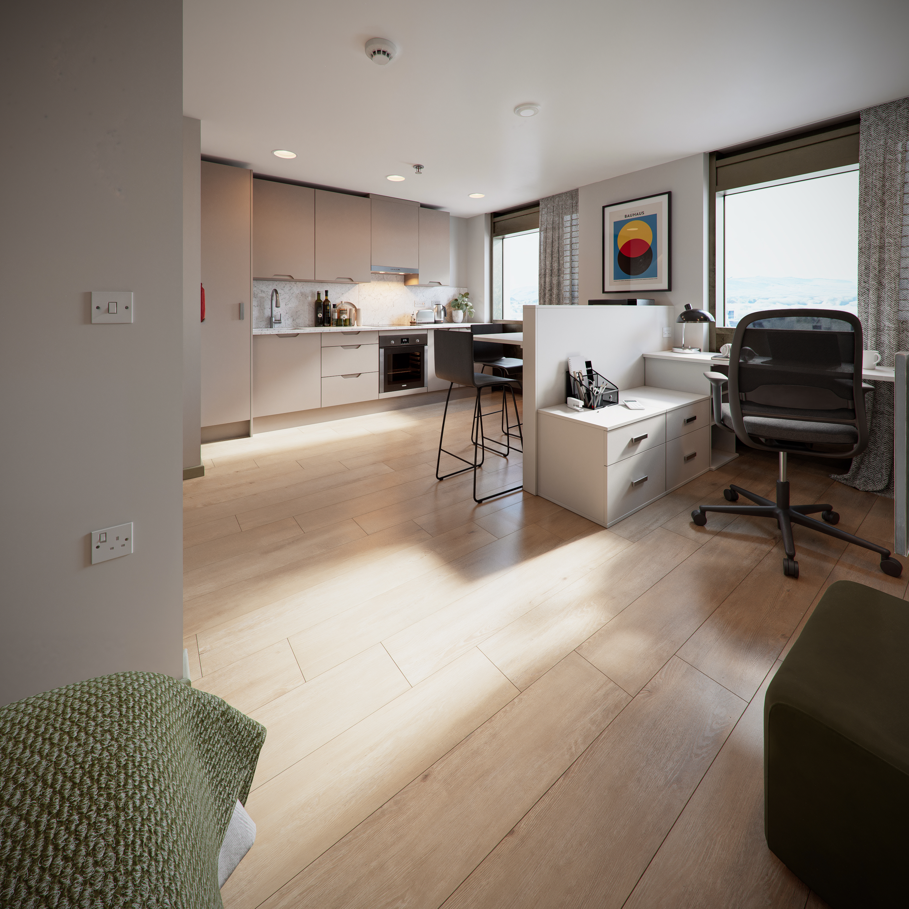 Kitchen in a Studio Room