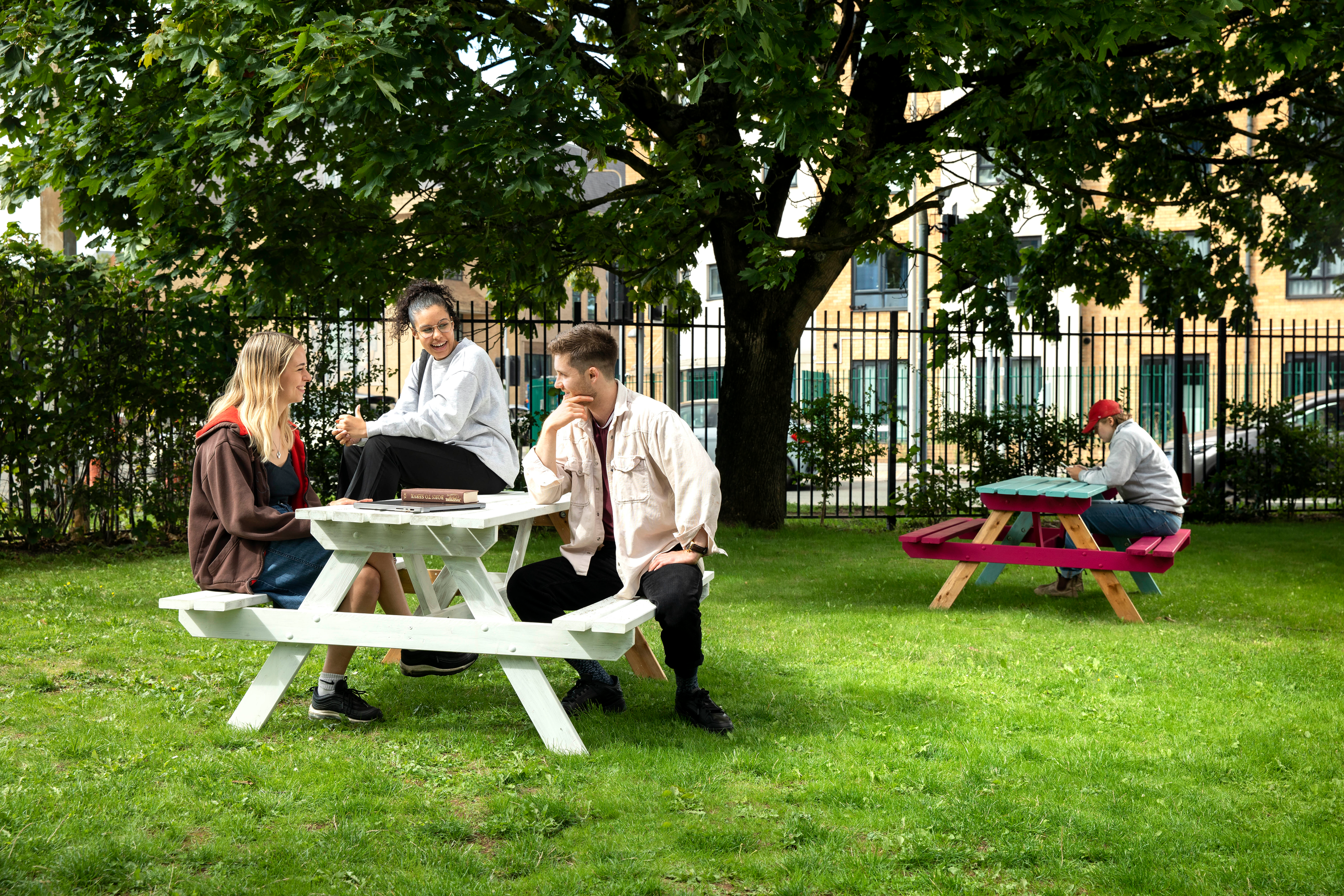 Students in the courtyard
