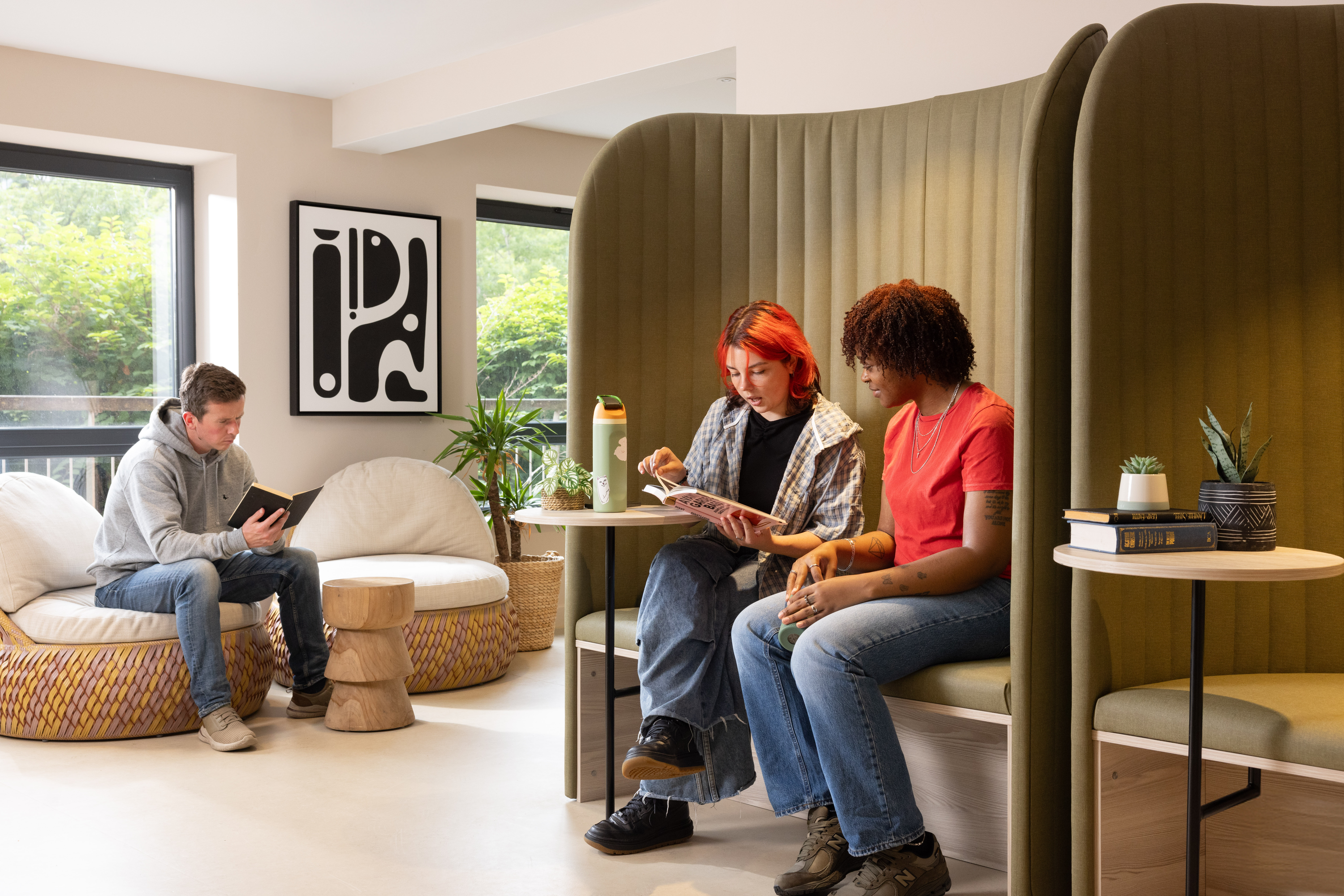 Students in the Study Booths