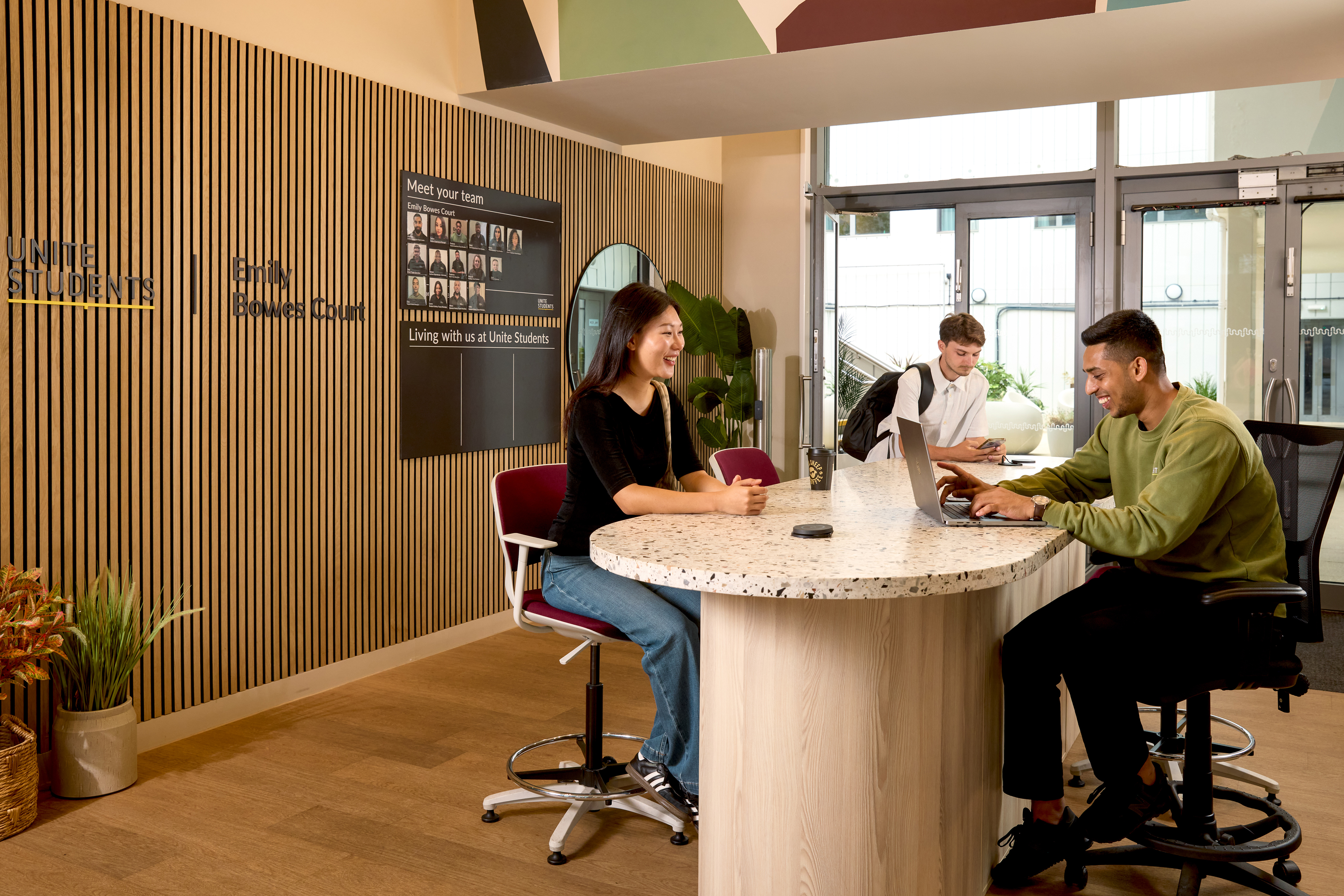 Reception in student accommodation