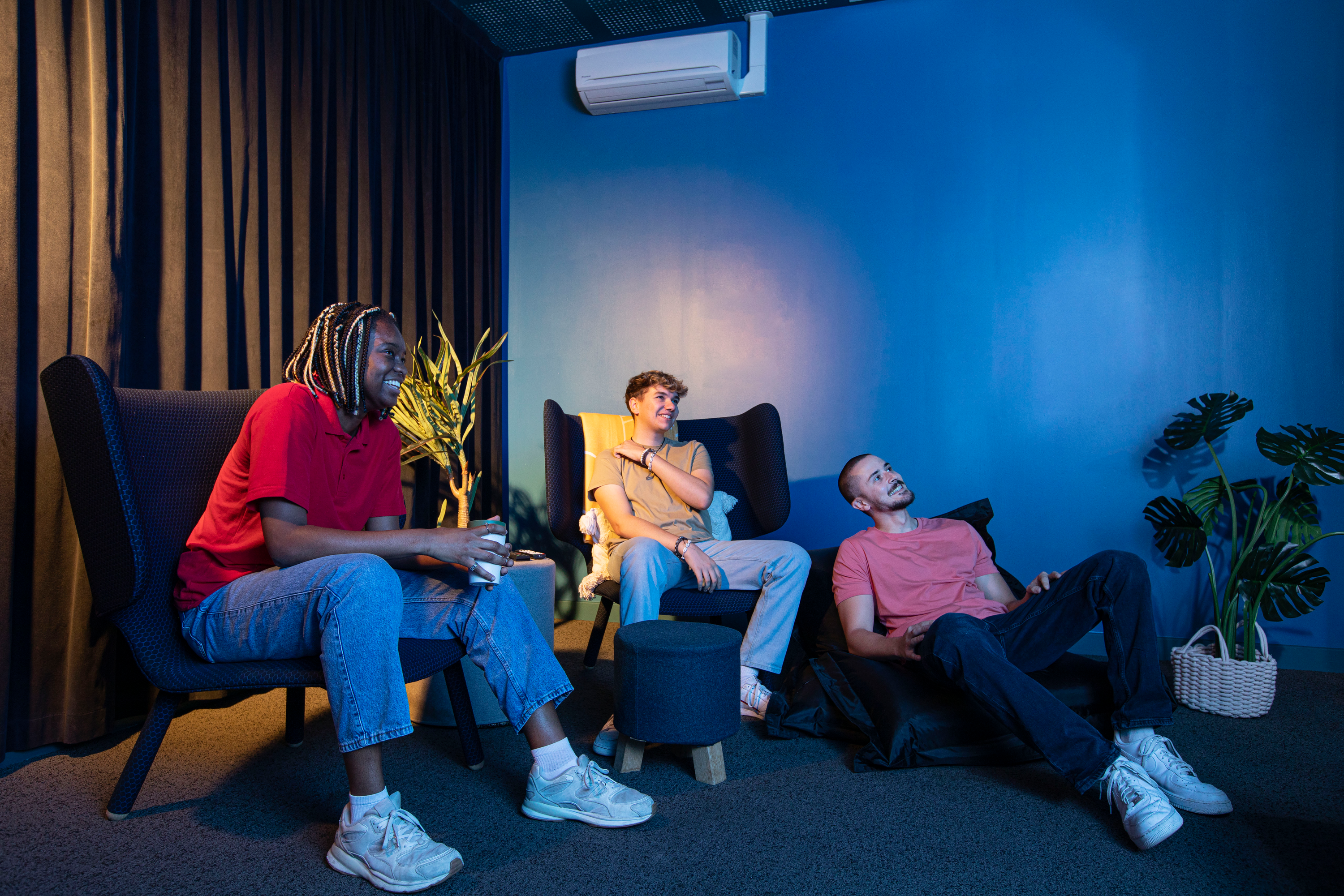 Students in cinema room