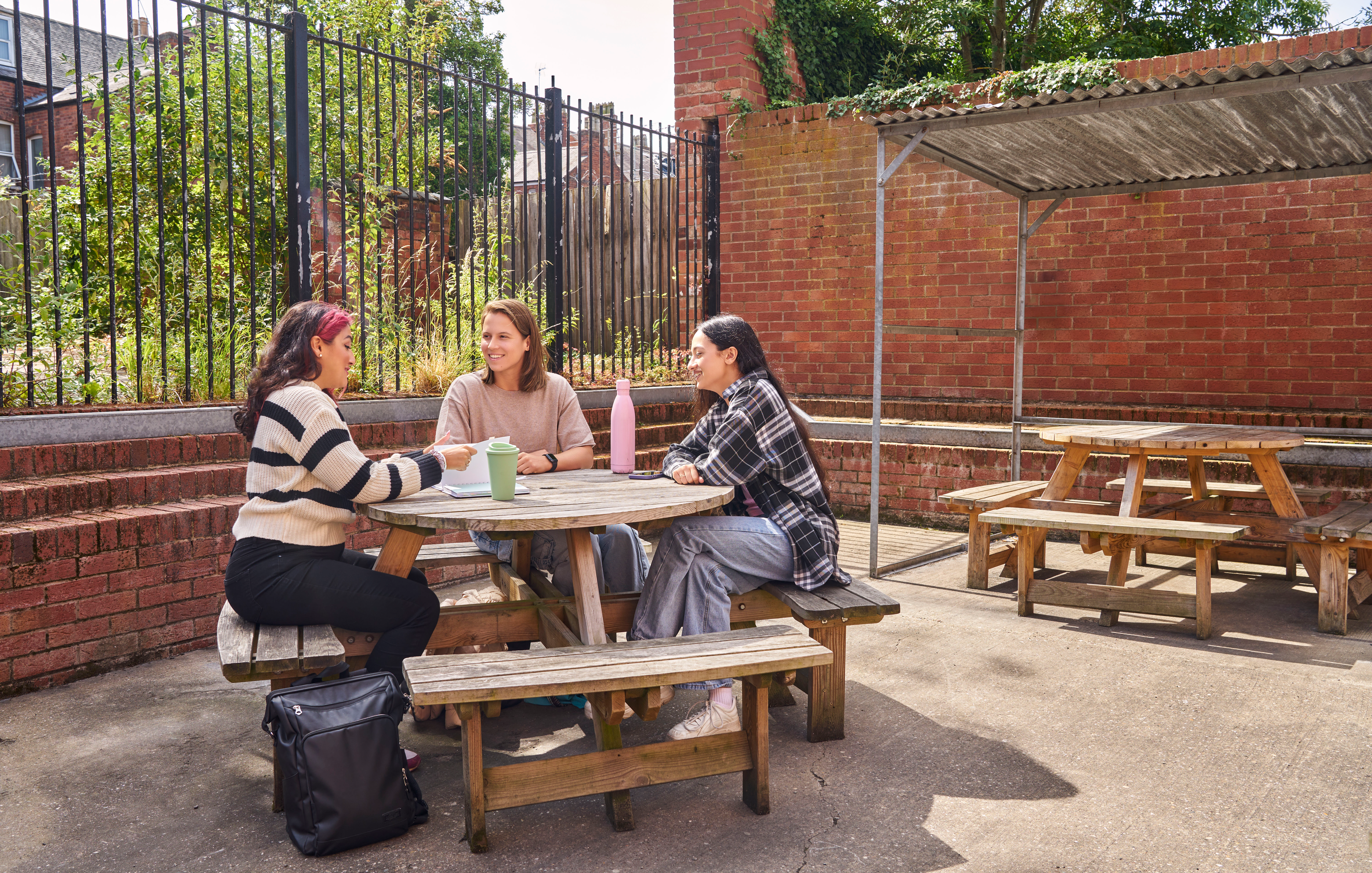 Students in the courtyard