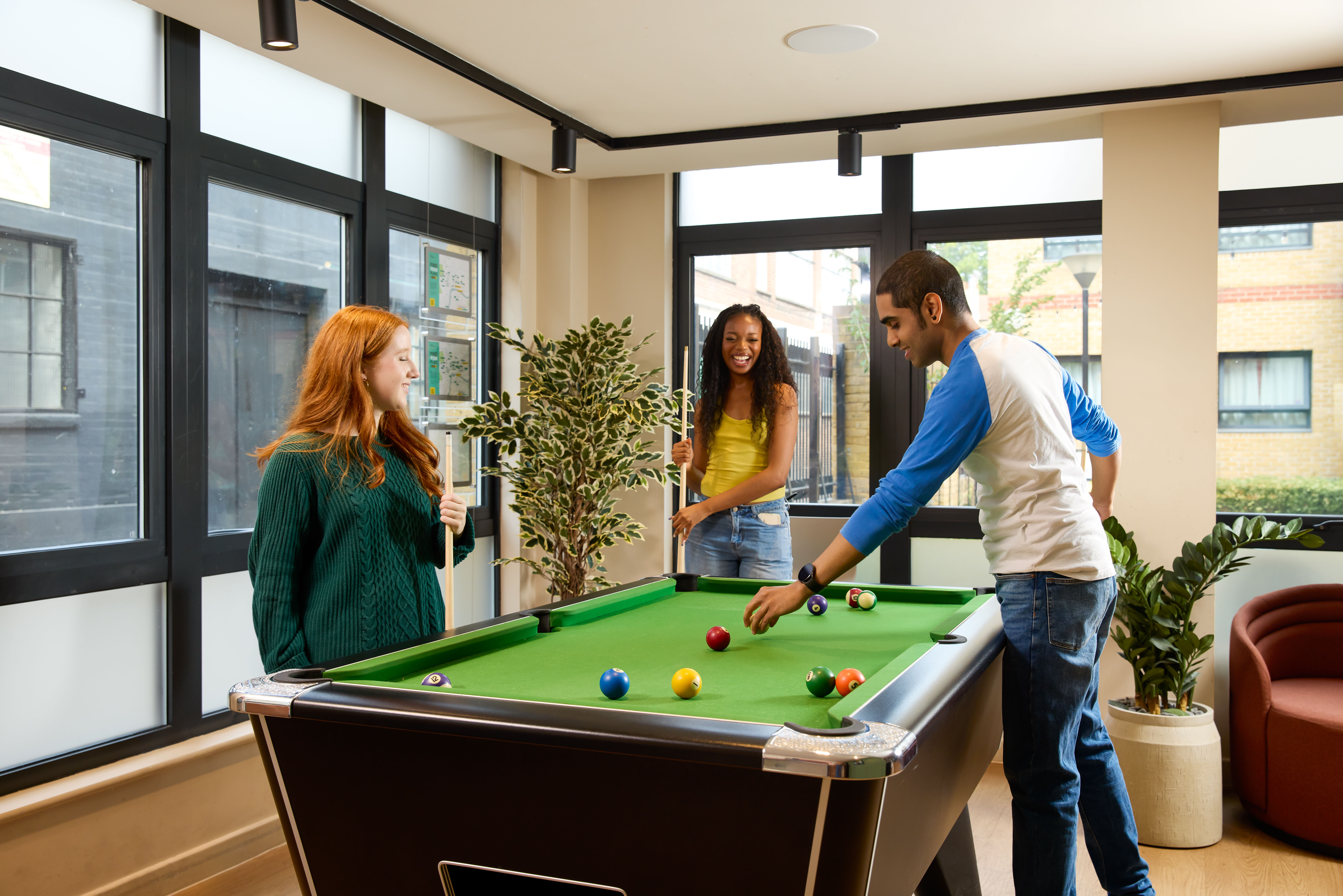 Students in the Games Room