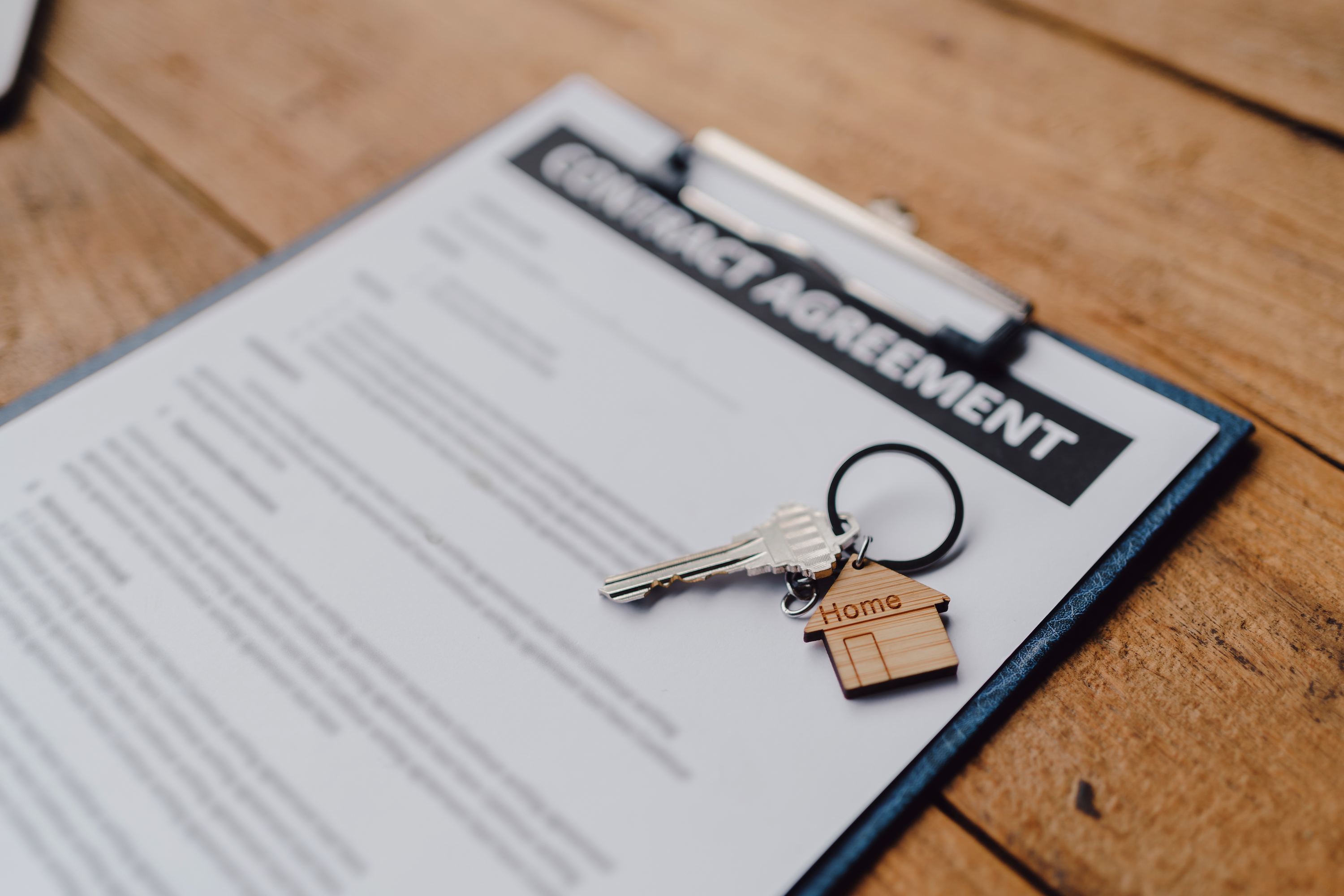 Photo of key and tenancy agreement