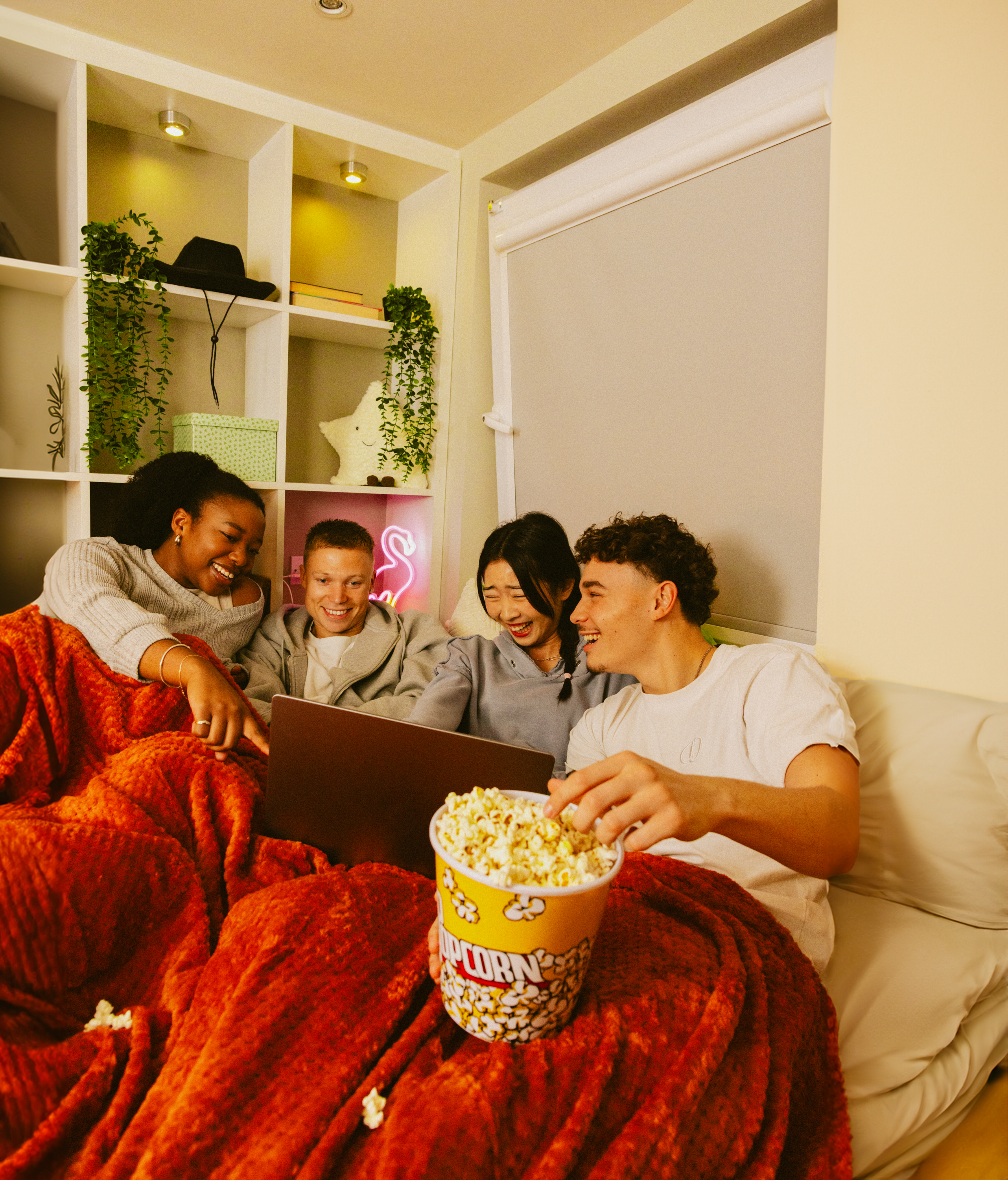 Students watching a movie 